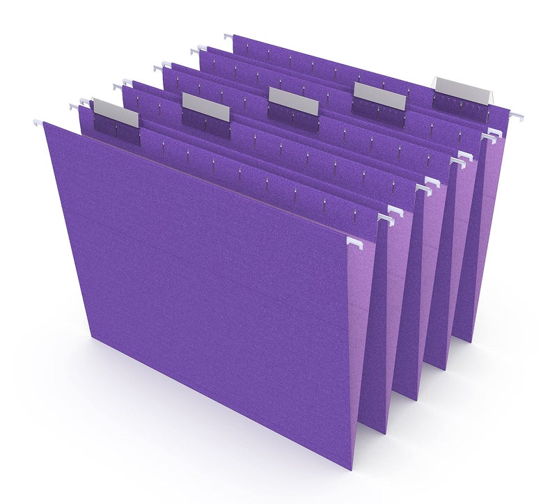 Staples 419200 Hanging File Folders 5 Tab Letter Size Purple 25/Box (419200) - Image 1